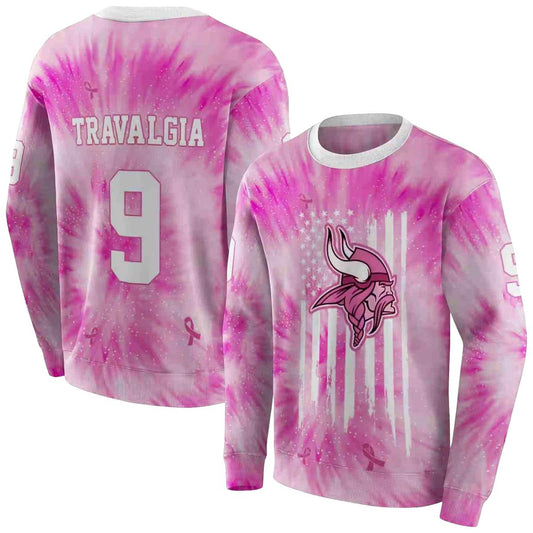 Personalized Minnesota Vikings Cancer Support Pink AOP Sweatshirt - Moonbestprint