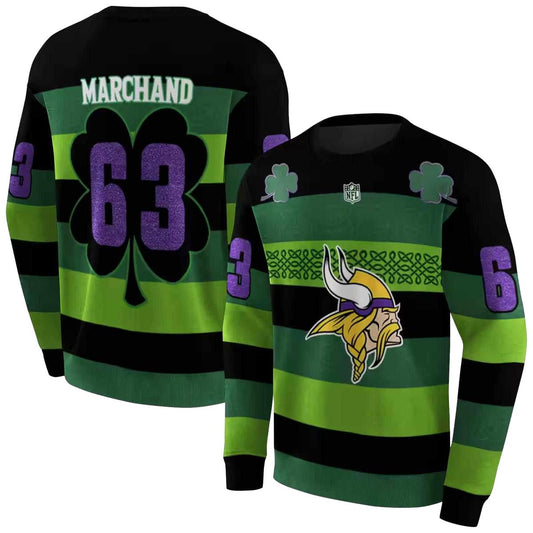 Personalized Minnesota Vikings Celtic Patterns Green AOP Sweatshirt - Moonbestprint
