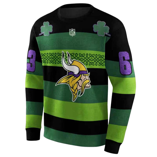 Personalized Minnesota Vikings Celtic Patterns Green AOP Sweatshirt - Moonbestprint