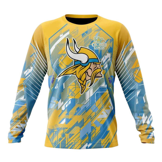 Personalized Minnesota Vikings Childhood Cancers AOP Sweatshirt - Moonbestprint