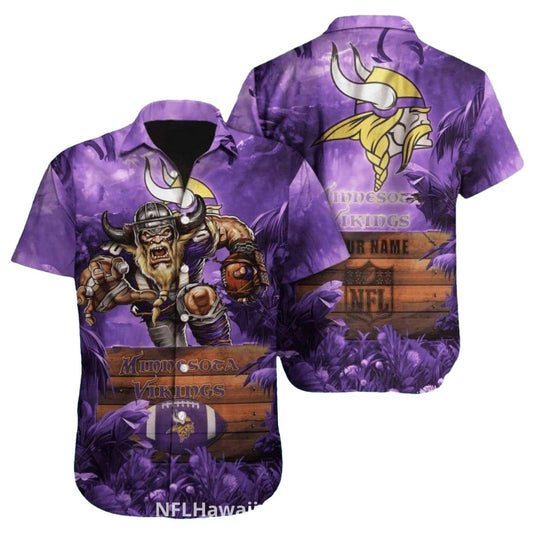 Personalized Minnesota Vikings Dark Forest Viking Warrior Hawaiian Shirt - Moonbestprint