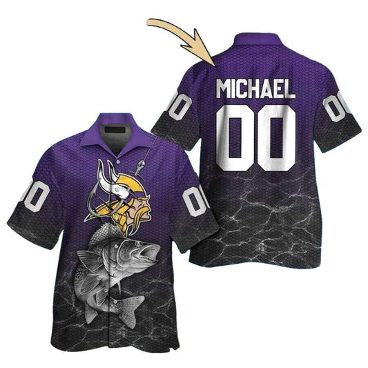 Personalized Minnesota Vikings Fishing With Skol Hawaiian Shirt - Moonbestprint