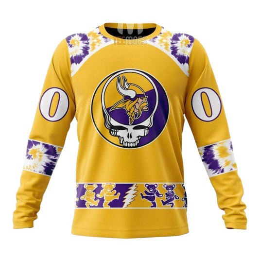 Personalized Minnesota Vikings Grateful Dead AOP Sweatshirt - Moonbestprint