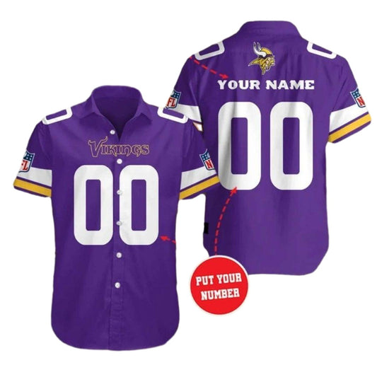 Personalized Minnesota Vikings Jersey Hawaiian Shirt - Moonbestprint