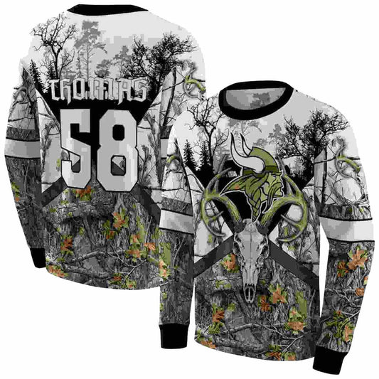 Personalized Minnesota Vikings Logo And Forest Silhouette AOP Sweatshirt - Moonbestprint