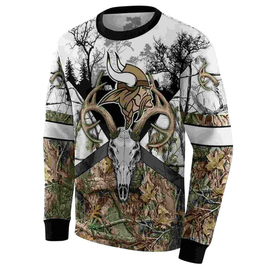 Personalized Minnesota Vikings Logo And Forest Silhouette AOP Sweatshirt - Moonbestprint