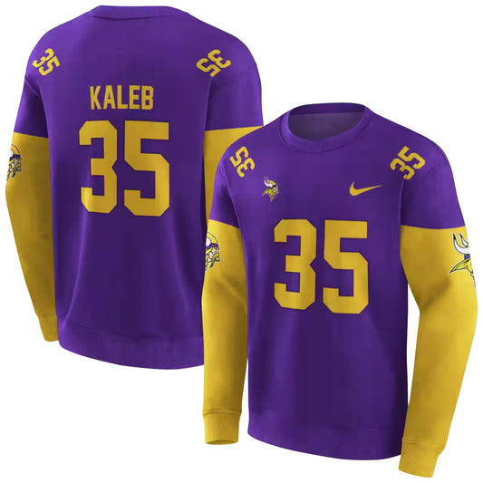 Personalized Minnesota Vikings Logo Minimal Design Purple AOP Sweatshirt - Moonbestprint