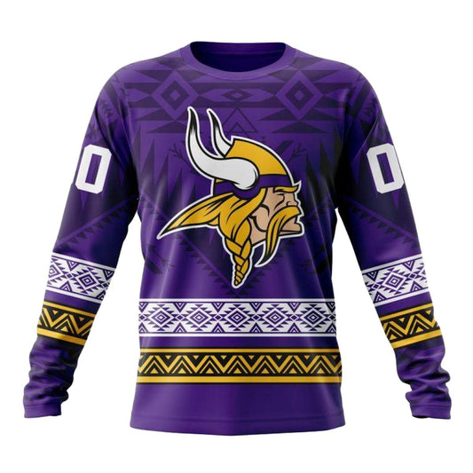 Personalized Minnesota Vikings Native Concepts AOP Sweatshirt - Moonbestprint