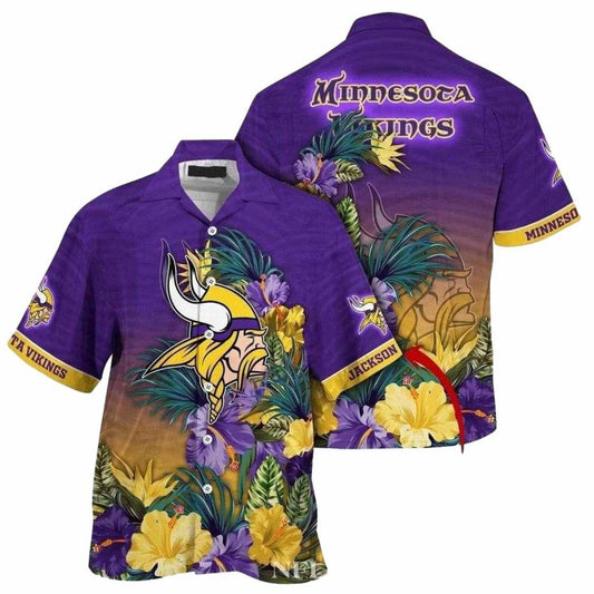 Personalized Minnesota Vikings Paradise Escape Hawaiian Shirt - Moonbestprint