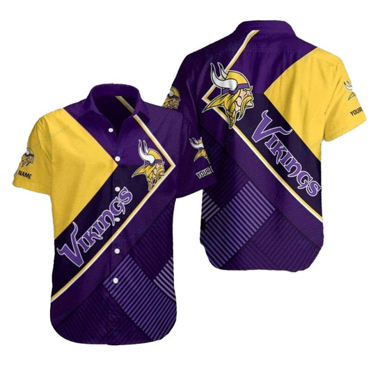 Personalized Minnesota Vikings Sunset Tackle Hawaiian Shirt - Moonbestprint