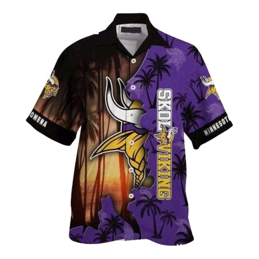 Personalized Minnesota Vikings Twilight Skies Skol Vikings Hawaiian Shirt - Moonbestprint