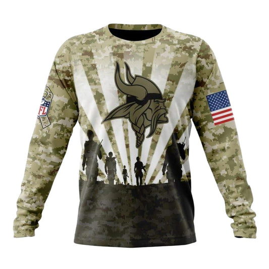Personalized Minnesota Vikings Veterans And Families AOP Sweatshirt - Moonbestprint