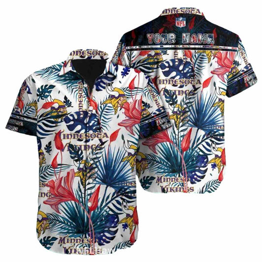 Personalized Minnesota Vikings Vibrant Floral Hawaiian Shirt - Moonbestprint