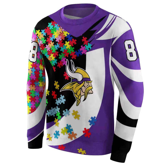 Personalized Minnesota Vikings zed Minnesota Vikings Puzzle Pieces Purple AOP Sweatshirt - Moonbestprint