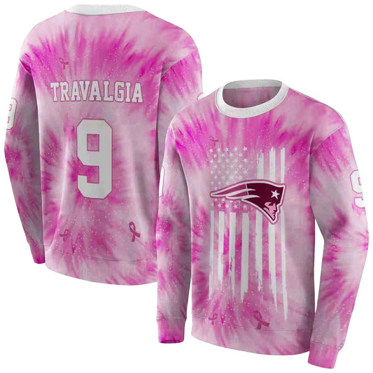 Personalized New England Patriots Cancer Support Pink AOP Sweatshirt - Moonbestprint
