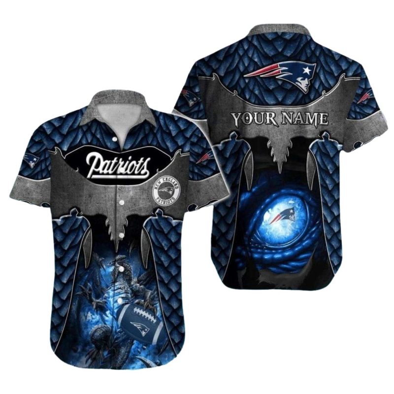 Personalized New England Patriots Dragon Eye Hawaiian Shirt - Moonbestprint