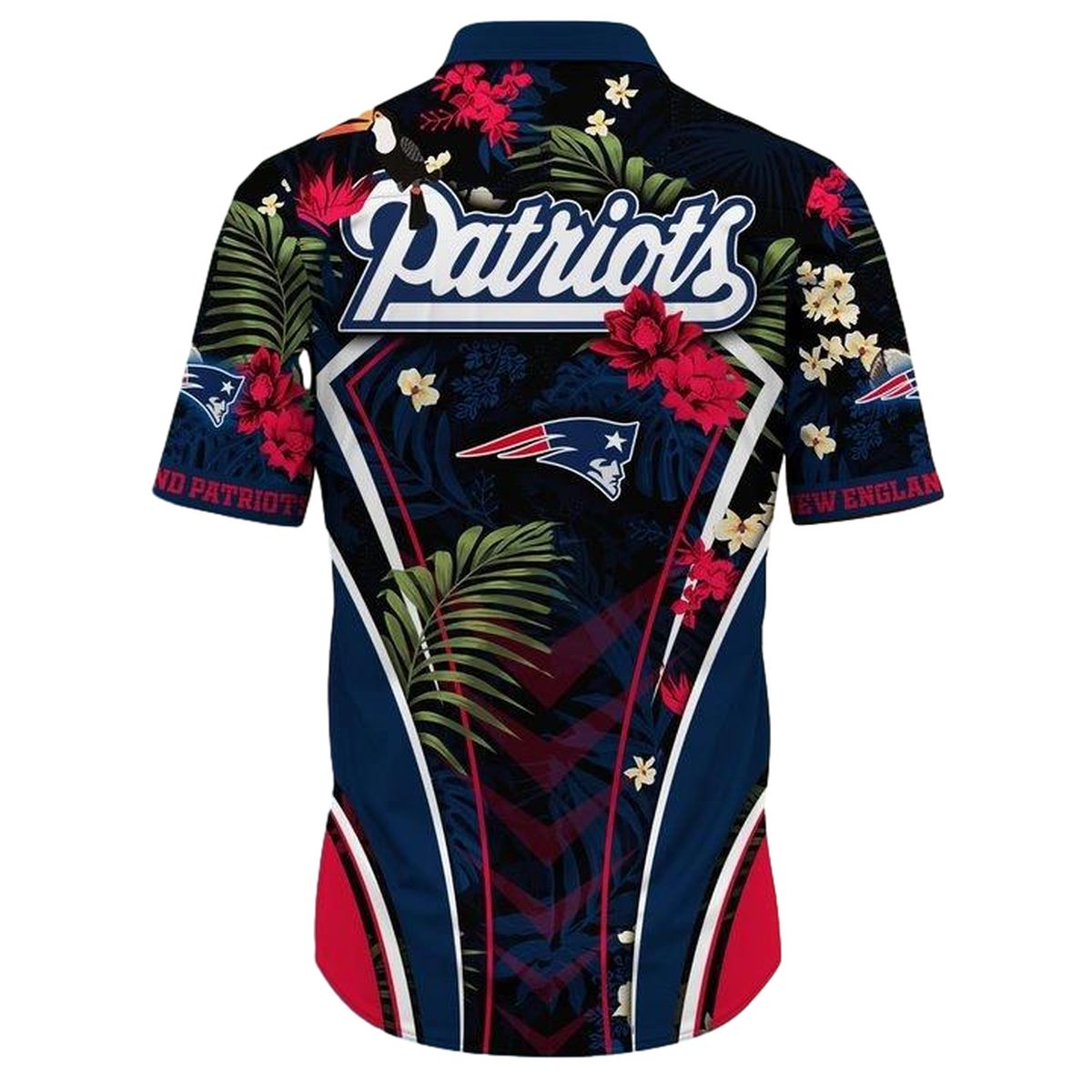 Personalized New England Patriots Flower Summer Tropical Hawaiian Shirt - Moonbestprint