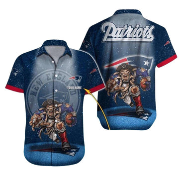 Personalized New England Patriots Mascot Starry Night Warrior Hawaiian Shirt - Moonbestprint