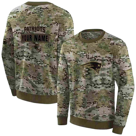Personalized New England Patriots Military Style AOP Sweatshirt - Moonbestprint