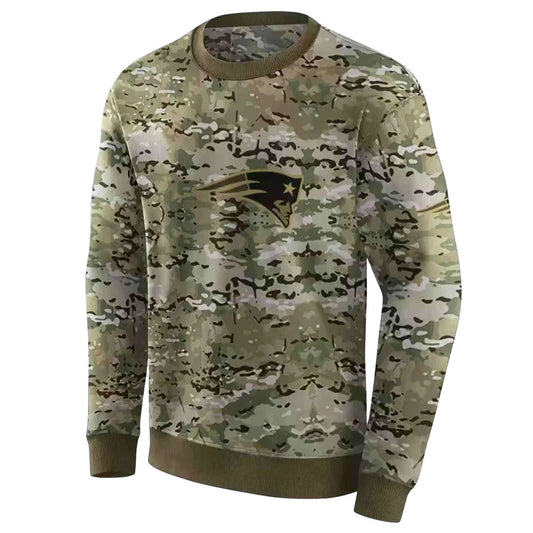 Personalized New England Patriots Military Style AOP Sweatshirt - Moonbestprint