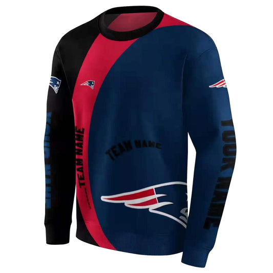 Personalized New England Patriots Minimalist Design Blue Black AOP Sweatshirt - Moonbestprint