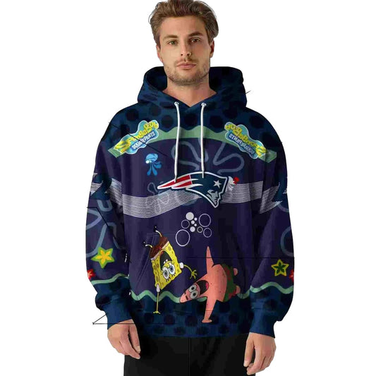 Personalized New England Patriots Patrick Star Blue Navy AOP Sweatshirt - Moonbestprint