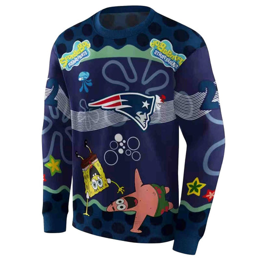 Personalized New England Patriots Patrick Star Blue Navy AOP Sweatshirt - Moonbestprint