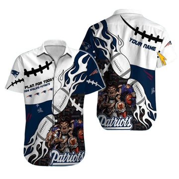 Personalized New England Patriots Pirate Warrior Mascot Hawaiian Shirt - Moonbestprint