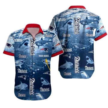 Personalized New England Patriots Shark Attack Defense Oceanic Hawaiian Shirt - Moonbestprint