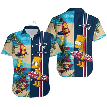 Personalized New England Patriots Simpsons Hawaiian Shirt - Moonbestprint