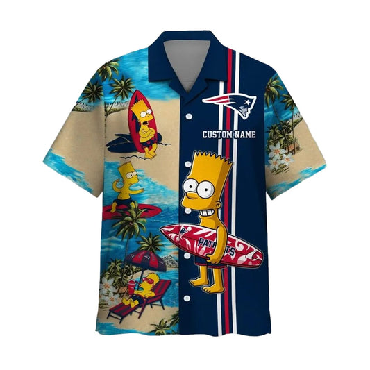 Personalized New England Patriots Simpsons Hawaiian Shirt - Moonbestprint