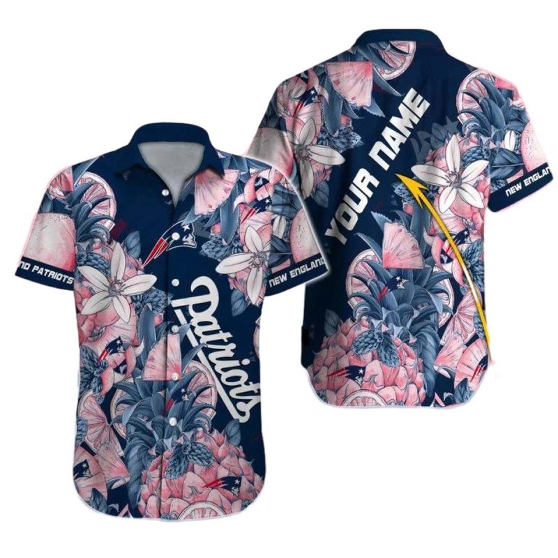 Personalized New England Patriots Special Tropical Fruit Hawaiian Shirt - Moonbestprint