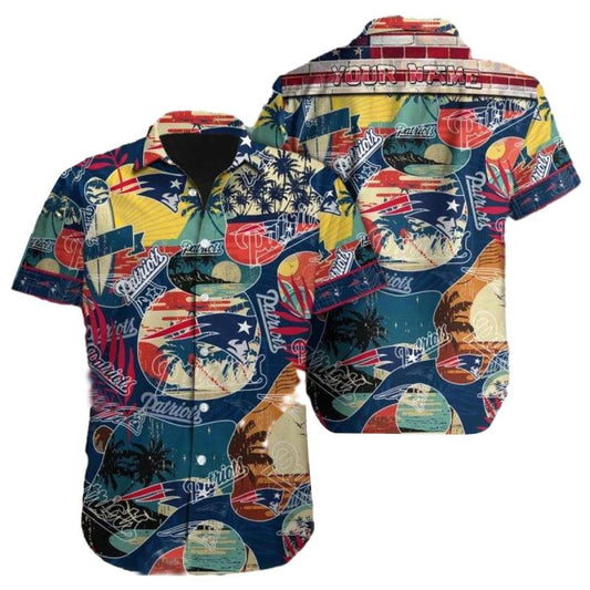Personalized New England Patriots Special Vintage Style Hawaiian Shirt - Moonbestprint