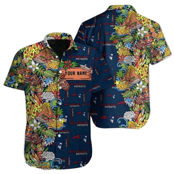 Personalized New England Patriots Tropical Fiesta Hawaiian Shirt - Moonbestprint