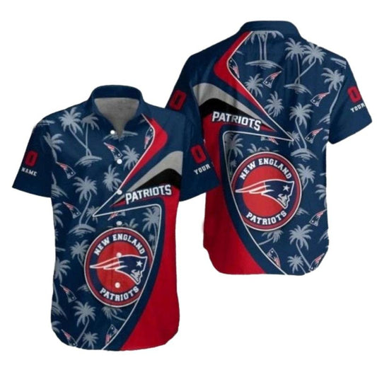 Personalized New England Patriots Tropical Game Day Hawaiian Shirt - Moonbestprint