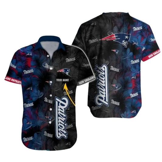 Personalized New England Patriots Tropical Night Patriots Foliage Hawaiian Shirt - Moonbestprint