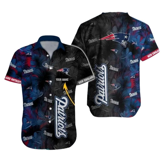 Personalized New England Patriots Tropical Night Patriots Foliage Hawaiian Shirt - Moonbestprint