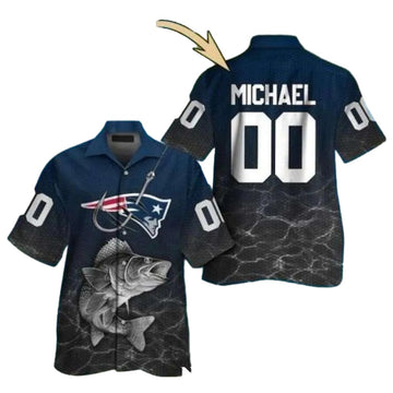 Personalized New England Patriots Ish Motif Hawaiian Shirt - Moonbestprint