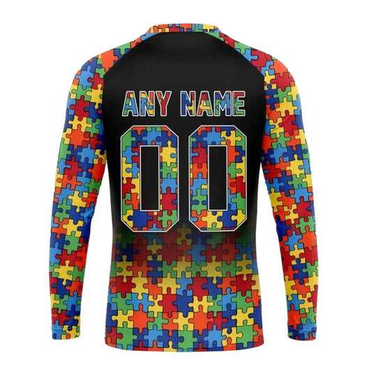 Personalized New Orleans Saints Autism Awareness Design AOP Sweatshirt - Moonbestprint