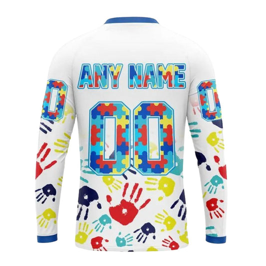 Personalized New Orleans Saints Autism Awareness Hands AOP Sweatshirt - Moonbestprint