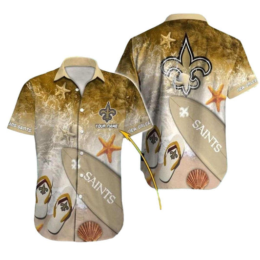Personalized New Orleans Saints Beach Touchdown Hawaiian Shirt - Moonbestprint