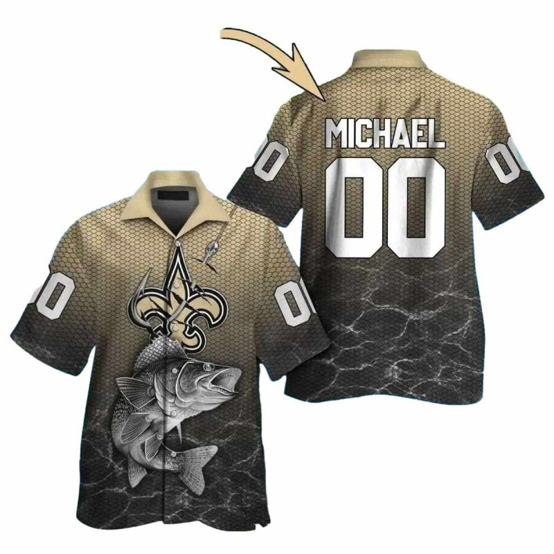 Personalized New Orleans Saints Fishermans Dream Hawaiian Shirt - Moonbestprint