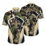 Personalized New Orleans Saints Flower Summer Tropical Hawaiian Shirt - Moonbestprint