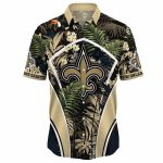 Personalized New Orleans Saints Flower Summer Tropical Hawaiian Shirt - Moonbestprint