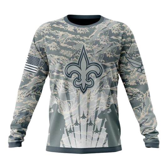 Personalized New Orleans Saints Honor US Air Force Veterans AOP Sweatshirt - Moonbestprint