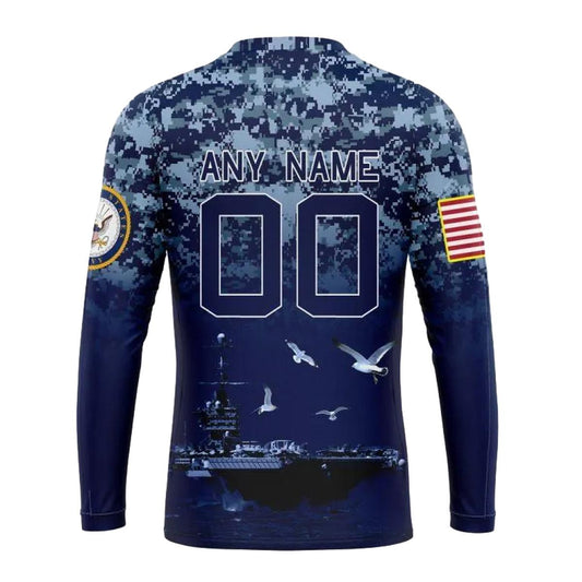 Personalized New Orleans Saints Honor US Navy Veterans AOP Sweatshirt - Moonbestprint