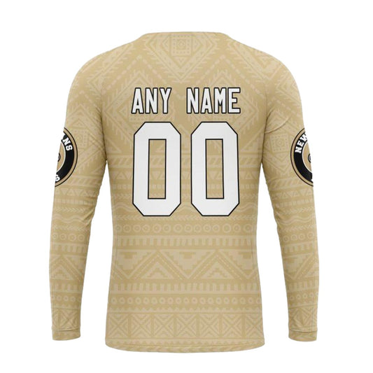 Personalized New Orleans Saints Kits For Dia De Muertos Gold AOP Sweatshirt - Moonbestprint