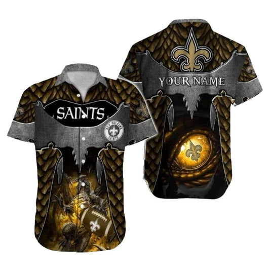Personalized New Orleans Saints Lighthouse Beacon Hawaiian Shirt - Moonbestprint