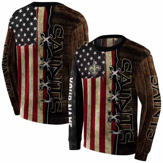 Personalized New Orleans Saints Logo And American Pride AOP Sweatshirt - Moonbestprint