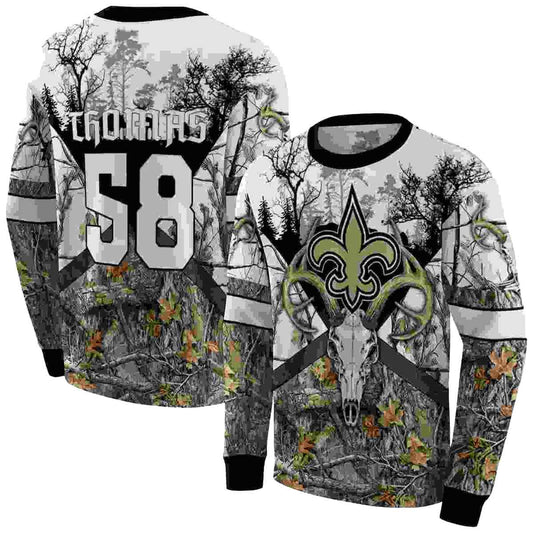 Personalized New Orleans Saints Logo And Forest Silhouette AOP Sweatshirt - Moonbestprint